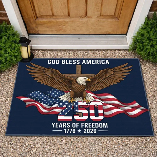 Bald Eagle American Flag 1776-2026 - USA 250th Anniversary Independence Day Gift for Dad Doormat