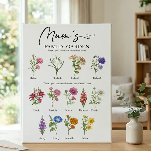 Personalised Birth Flower Family Tree, Mother's Day Gift