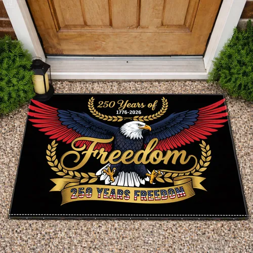 Bald Eagle American Flag 1776-2026 - USA 250th Anniversary Independence Day Freedom Doormat