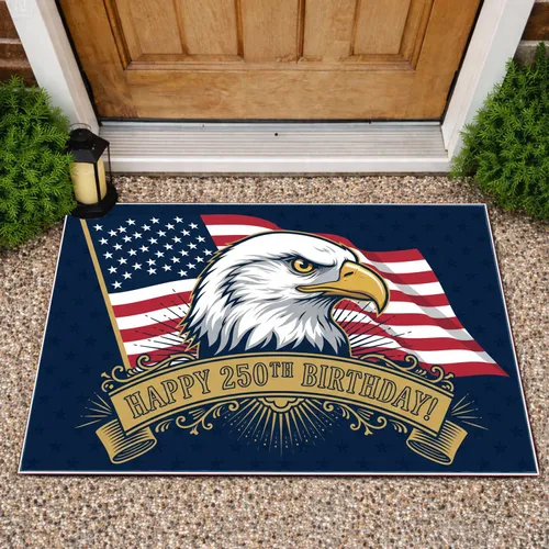 Bald Eagle American Flag 1776-2026 - USA 250th Anniversary Patriotic Celebration Doormat
