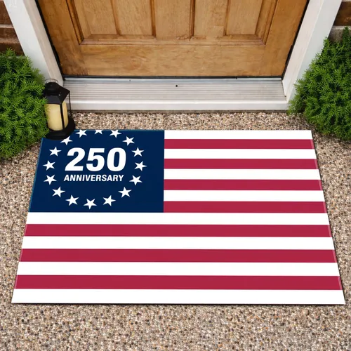 Historic American Flag 250th Anniversary (1776-2026) - USA Independence Day Doormat