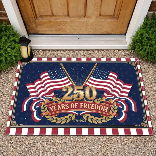 USA 250th Anniversary (1776-2026) American Flags - Independence Day Freedom Display Doormat