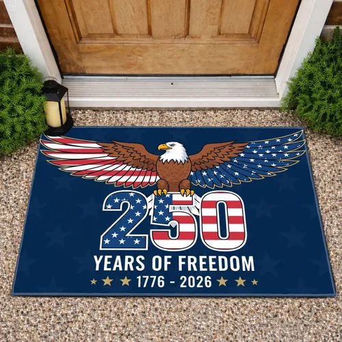 Bald Eagle American Flag 1776-2026 - USA 250th Anniversary Independence Day Doormat