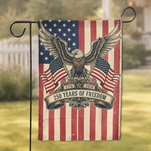 Bald Eagle American Flag 1776-2026 - USA 250th Anniversary Freedom Celebration Garden Flag