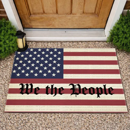 We The People Old English Flag 1776-2026 - USA 250th Anniversary Gift for Veterans Doormat