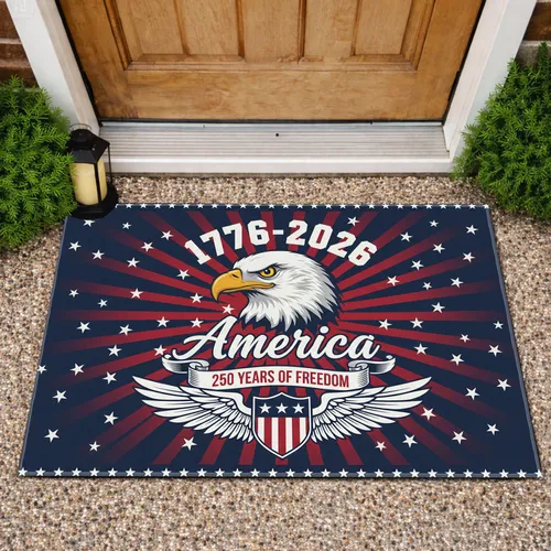 Bald Eagle America 1776-2026 - USA 250th Anniversary Patriotic Freedom Celebration Doormat