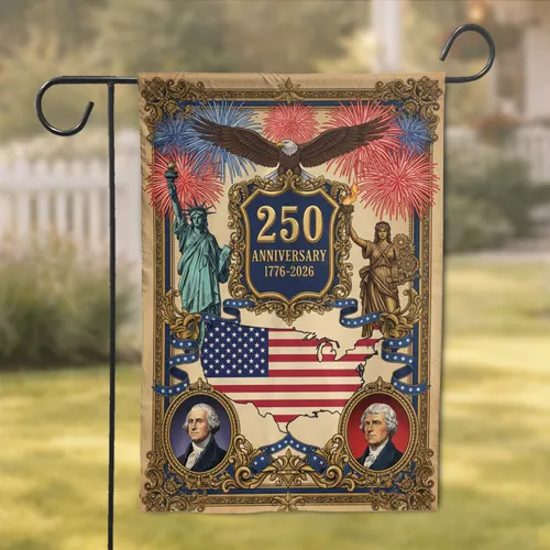 Bald Eagle American Flag 1776-2026 - USA 250th Anniversary Independence Day for Veterans Garden Flag