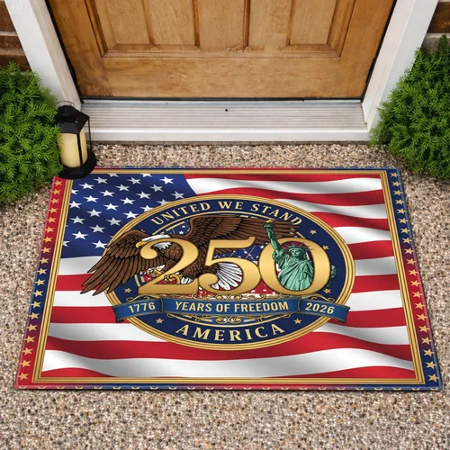 Bald Eagle American Flag 1776-2026 Liberty - USA 250th Anniversary Freedom Celebration Doormat