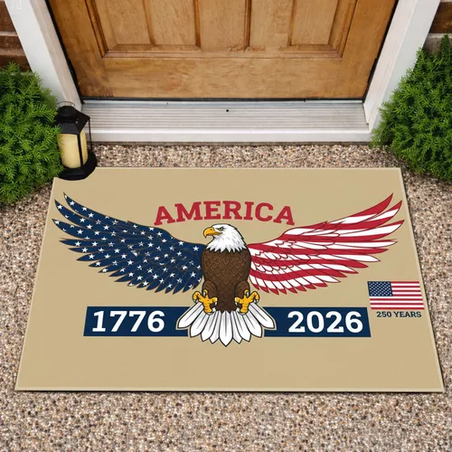 Bald Eagle American Flag 1776-2026 - USA 250th Anniversary Independence Day Gift for Veterans Doormat