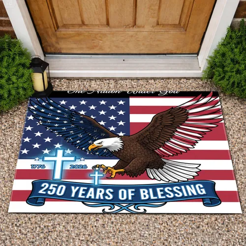Bald Eagle American Flag 1776-2026 - USA 250th Anniversary Patriotic Yard Art Doormat