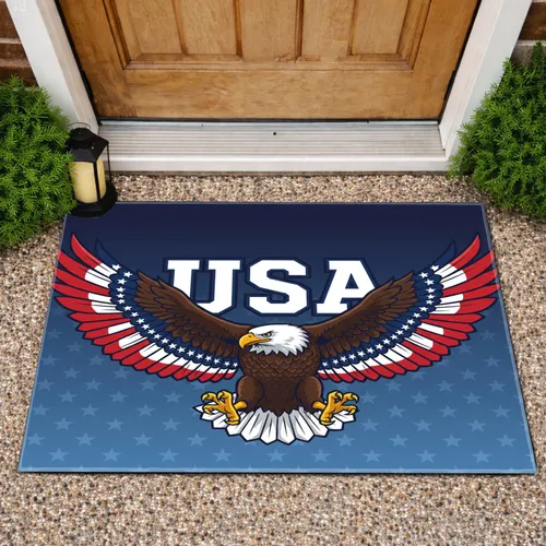 Soaring Bald Eagle American Flag USA 1776-2026 - 250th Anniversary Stars & Stripes Freedom Doormat