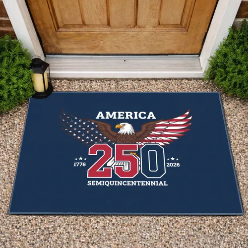 Bald Eagle American Flag 250 Semiquincentennial 1776-2026 - USA Patriotic Anniversary Doormat