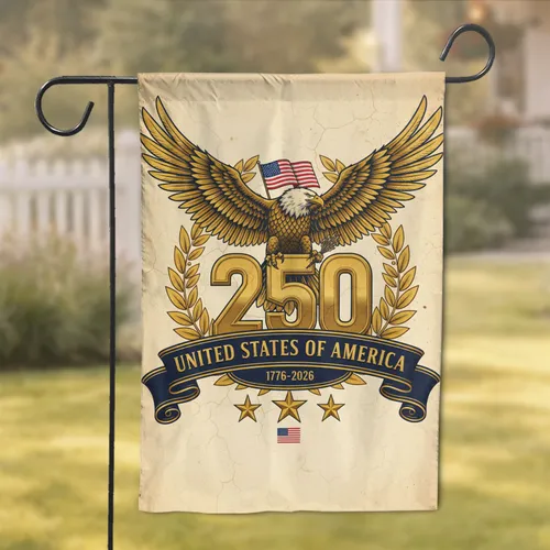 Bald Eagle Flag 250th Anniversary 1776-2026 - USA Independence Day Patriotic Gift Garden Flag