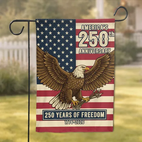 Bald Eagle American Flag 1776-2026 - USA 250th Anniversary Gift for Dad Garden Flag