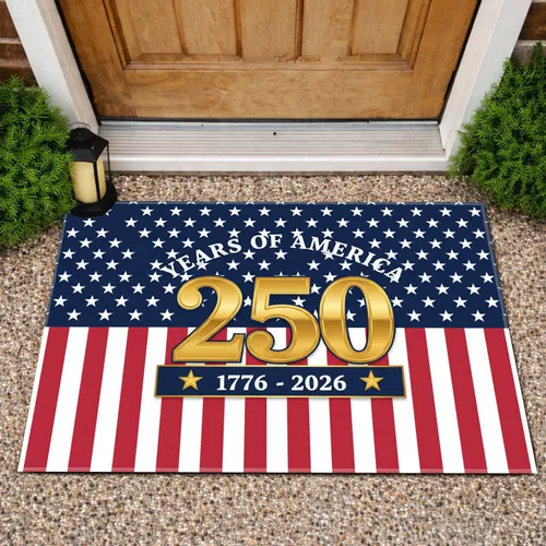 USA 250th Anniversary Flag Design 1776-2026 - Patriotic 250 Years of America Doormat