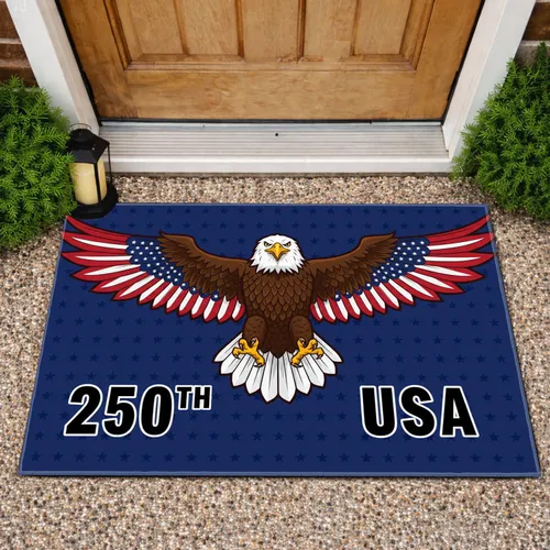 Bald Eagle American Flag 1776-2026 - USA 250th Anniversary Independence Day Gift for Veterans Doormat