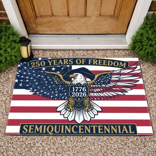 Bald Eagle American Flag 1776-2026 - USA 250th Anniversary Independence Day Gift for Dad Doormat
