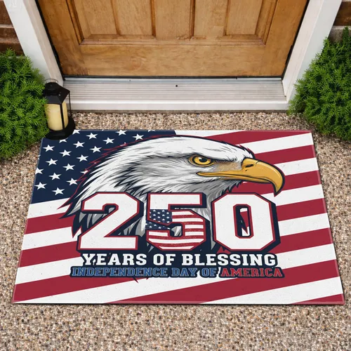 Bald Eagle American Flag 1776-2026 - USA 250th Anniversary Independence Day Veterans Doormat