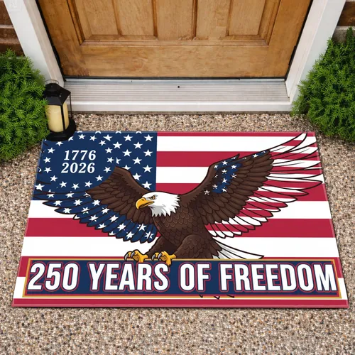 Bald Eagle American Flag 1776-2026 - USA 250th Anniversary Gift for Veterans Doormat