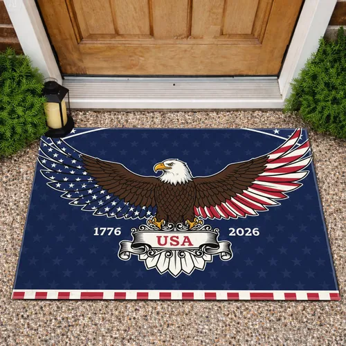 Bald Eagle American Flag 1776-2026 - USA 250th Anniversary Independence Day Gift for Veterans Doormat