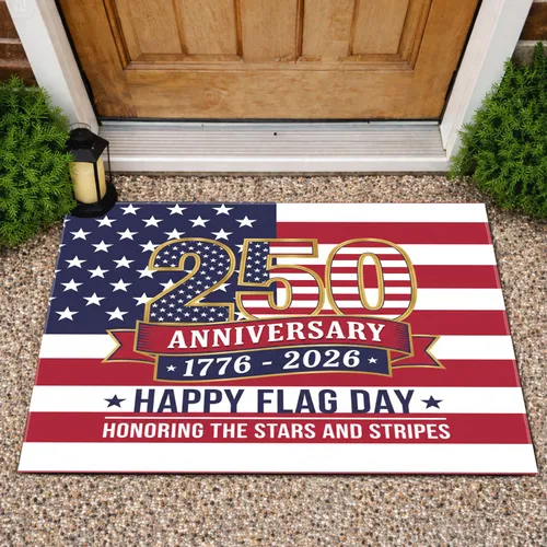 American Flag 250th Anniversary 1776-2026 - Happy Flag Day USA Celebration Doormat