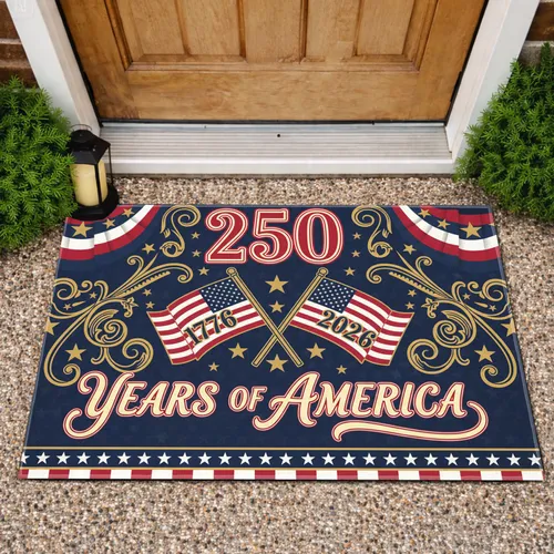 250 Years of America Patriotic Flag Design 1776-2026 - USA Semiquincentennial Celebration Doormat