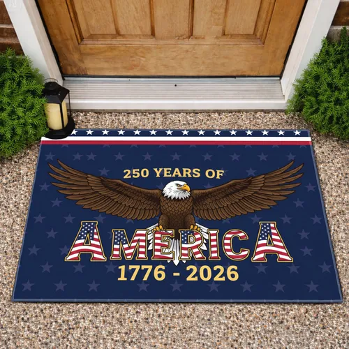 Bald Eagle American Flag 1776-2026 - USA 250th Anniversary Patriotic Independence Day Doormat