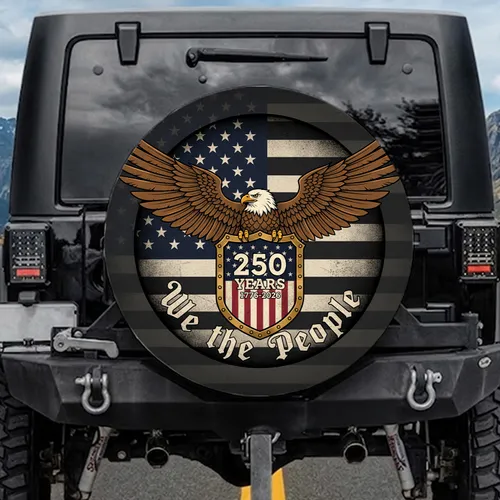 Bald Eagle American Flag 1776-2026 - USA 250th Anniversary Patriotic Gift for Dad Spare Tire Cover
