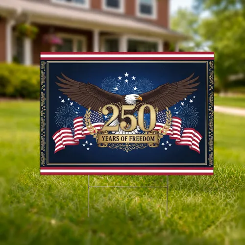 Bald Eagle American Flag 1776-2026 - USA 250th Anniversary Patriotic Freedom Event Yard Sign