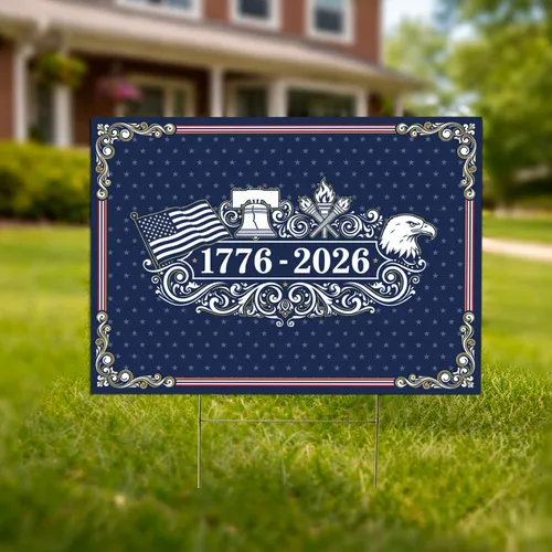 Bald Eagle American Flag 1776-2026 - USA 250th Anniversary Patriotic Gift for Dad Yard Sign