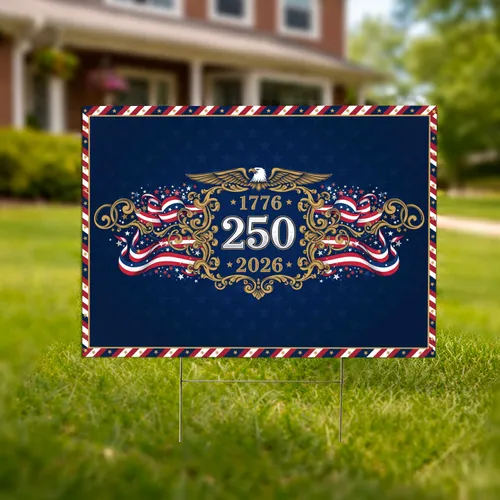 Bald Eagle Patriotic Shield 1776-2026 - USA 250th Anniversary American Heritage Yard Sign