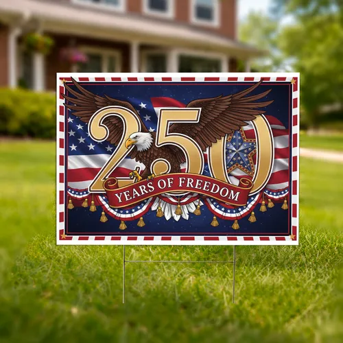 Bald Eagle American Flag 1776-2026 - USA 250th Anniversary Years of Freedom Yard Sign