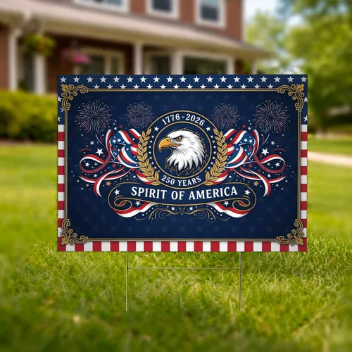 Bald Eagle American Flag 1776-2026 - USA 250th Anniversary Patriotic Spirit of America Yard Sign