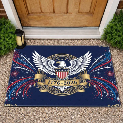 Bald Eagle American Flag 1776-2026 - USA 250th Anniversary Independence Day Gift for Veterans Doormat