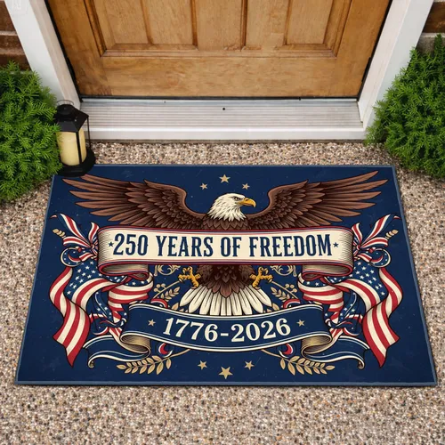 Bald Eagle American Flag 1776-2026 - USA 250th Anniversary Independence Day Gift Doormat