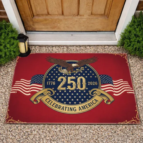 Bald Eagle American Flag 1776-2026 - USA 250th Anniversary Independence Day Celebration Doormat