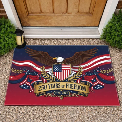 Bald Eagle American Flag 1776-2026 - USA 250th Anniversary Independence Day Doormat