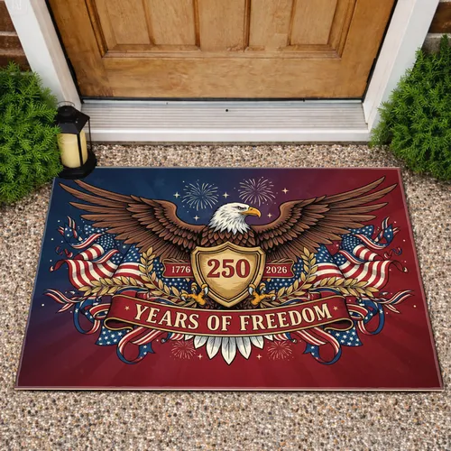Bald Eagle American Flag 1776-2026 - USA 250th Anniversary Patriotic Gift for Veterans Doormat