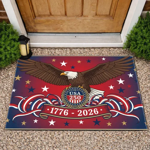 Bald Eagle American Flag 1776-2026 - USA 250th Anniversary Patriotic Gift for Veterans Doormat
