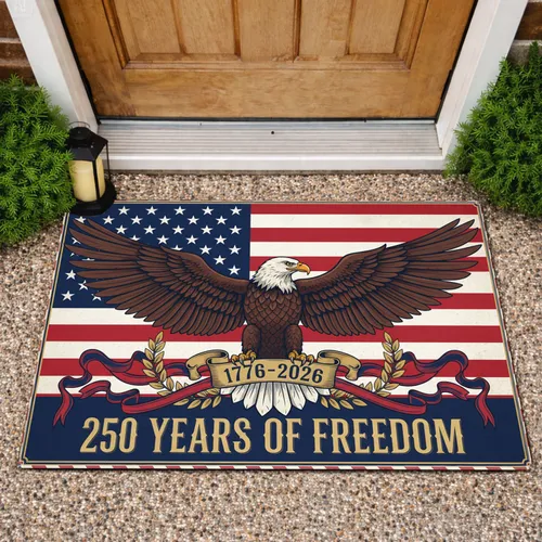 Bald Eagle American Flag 1776-2026 - USA 250th Anniversary Independence Day Gift for Veterans Doormat