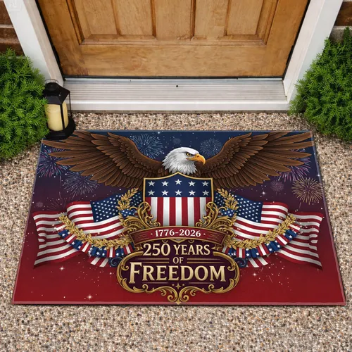 Bald Eagle American Flag 1776-2026 - USA 250 Years of Freedom Independence Day Gift Doormat