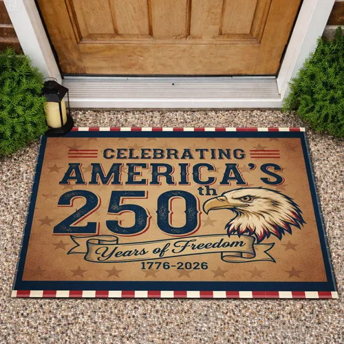 Bald Eagle American Flag 1776-2026 - USA 250th Anniversary Historic Freedom Celebration Doormat