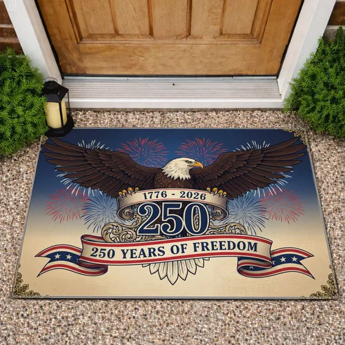 Bald Eagle American Flag 1776-2026 - USA 250th Anniversary Commemoration Doormat