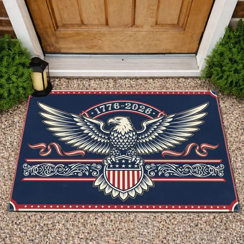 Bald Eagle American Flag 1776-2026 - USA 250th Anniversary Independence Day Gift for Veterans Doormat
