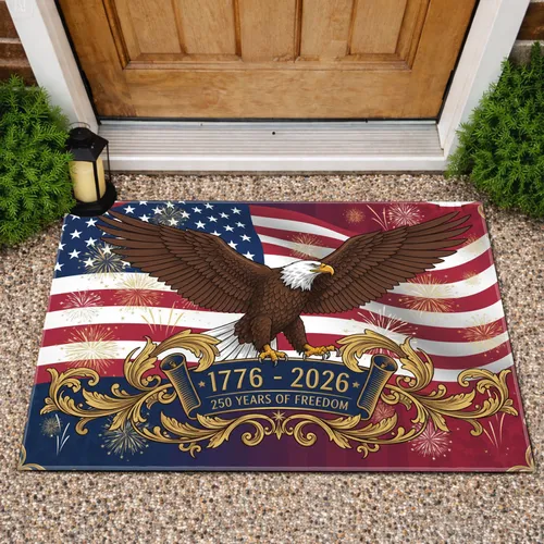 Bald Eagle American Flag 1776-2026 - USA 250th Anniversary Independence Day For Veterans Doormat