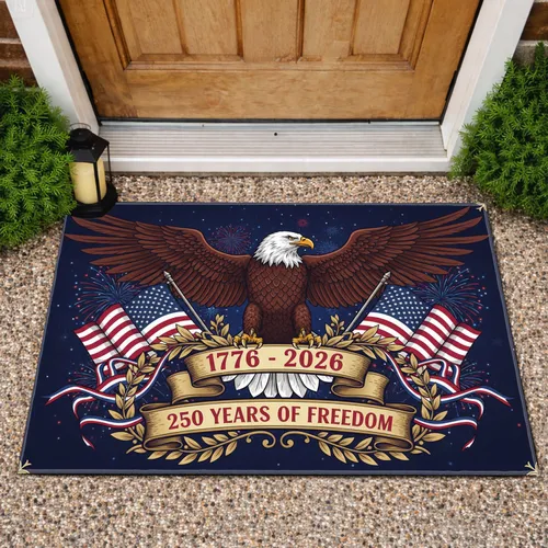 Bald Eagle American Flag 1776-2026 - USA 250th Anniversary Independence Day Gift for Veterans Doormat
