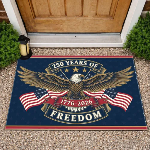 Bald Eagle American Flag 1776-2026 - USA 250th Anniversary Freedom Heritage Doormat
