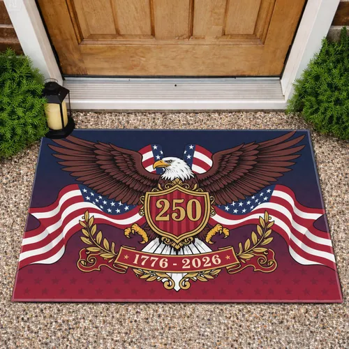 Bald Eagle American Flag 1776-2026 - USA 250th Anniversary Independence Day Gift for Veterans Doormat