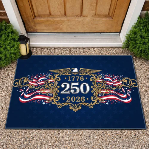 Bald Eagle Patriotic Shield 1776-2026 - USA 250th Anniversary American Heritage Doormat