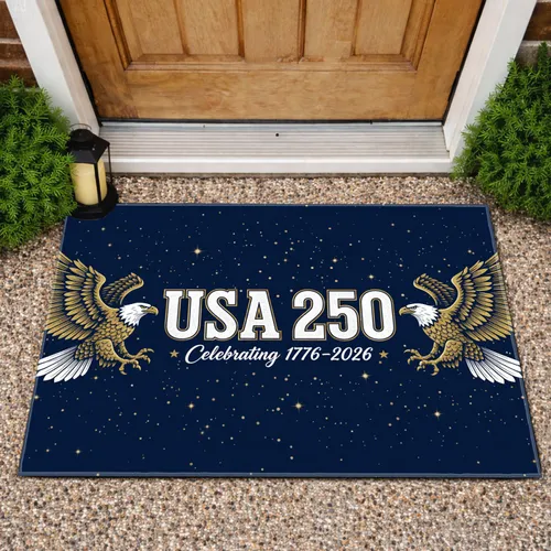 Bald Eagle USA 250th Anniversary 1776-2026 - Independence Day Patriotic Gift for Dad Doormat